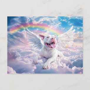 Rainbow Bridge, White Dog in Heaven  Postcard