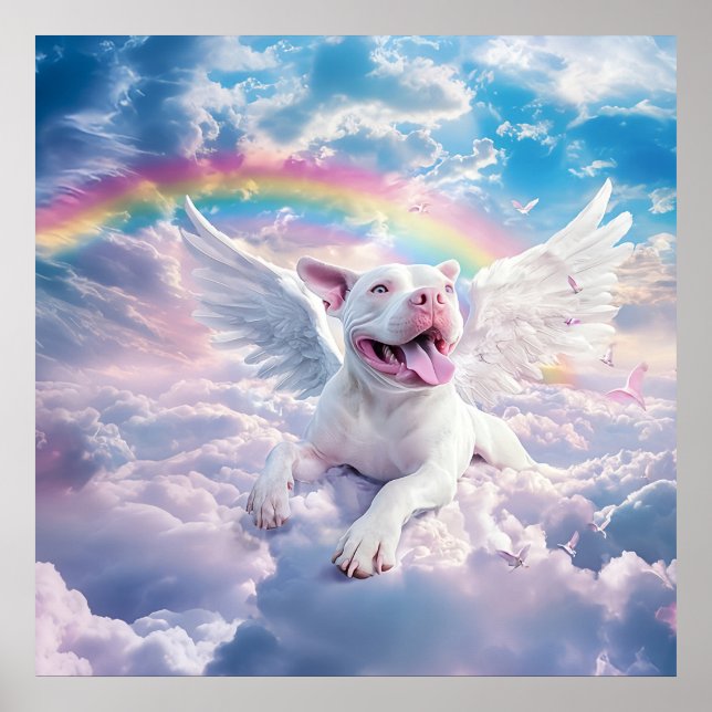 Rainbow Bridge, White Dog in Heaven  Poster (Front)