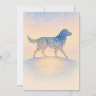 Rainbow Bridge Wildflower Pet Silhouette Holiday Card