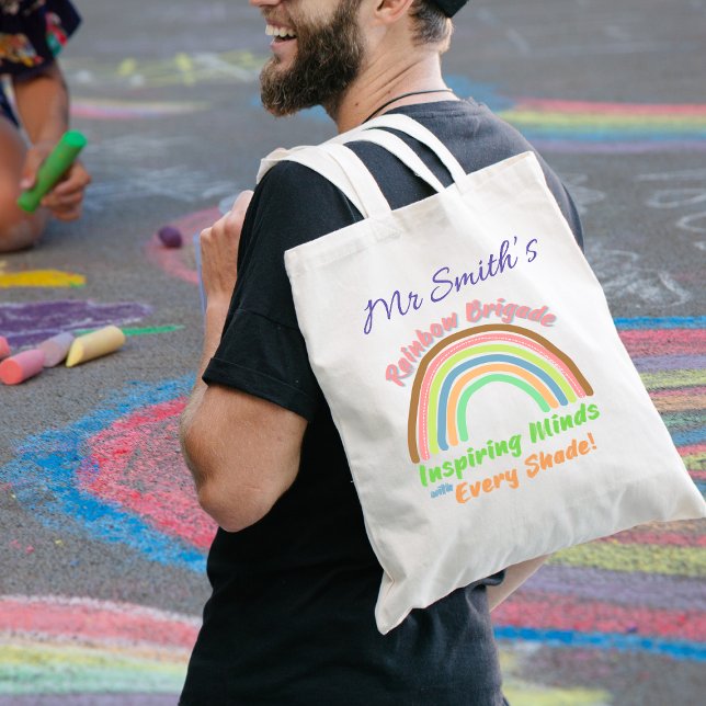 Rainbow Brigade Fun Colourful School Teacher Gift Tote Bag (Creator Uploaded)