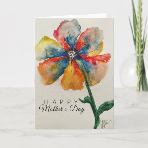 Rainbow Bright Abstract Flower Mother's Day Card