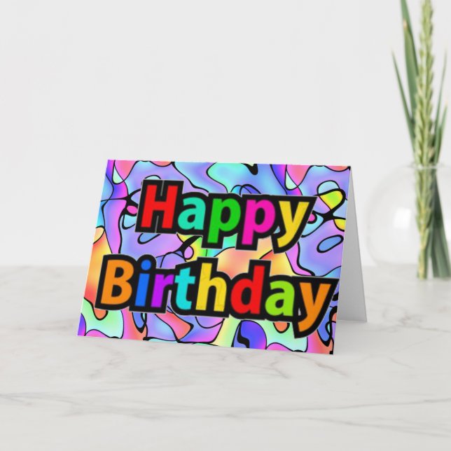 Rainbow Bright Art Happy Birthday Card (Front)