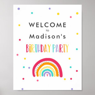 Rainbow Bright Birthday Party Poster