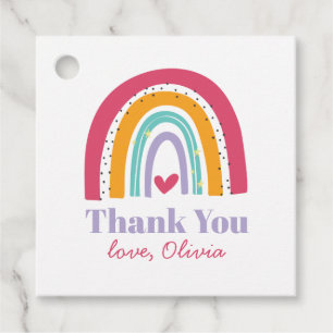 Rainbow Bright Birthday Thank You Favour Tags