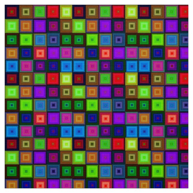Rainbow bright neon all-over colourful pattern fabric (Swatch)
