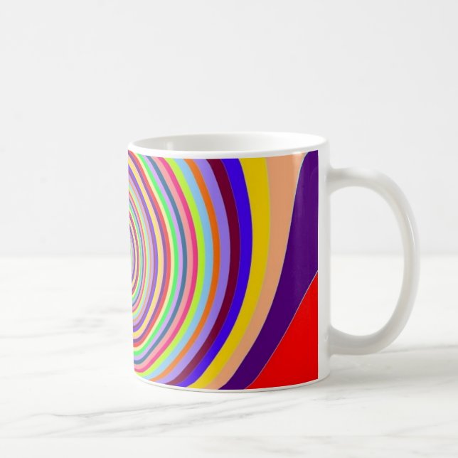 Rainbow bright psychedelic pop art candy swirl coffee mug (Right)
