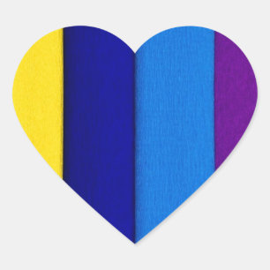 Rainbow bright stripes heart sticker