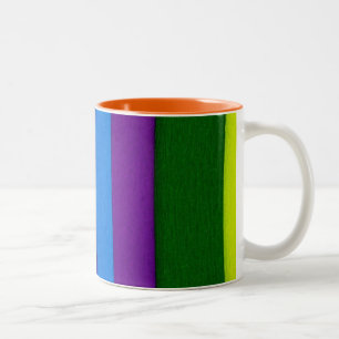 Rainbow bright stripes Two-Tone coffee mug