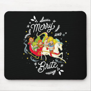 Rainbow Brite Christmas Merry And Brite Sleigh Rid Mouse Mat