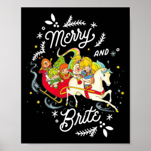 Rainbow Brite Christmas Merry And Brite Sleigh Rid Poster