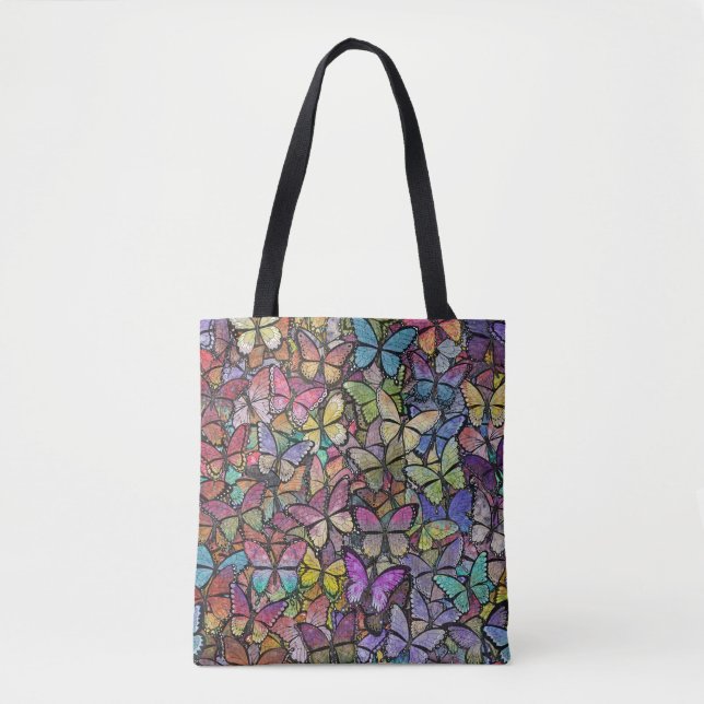 rainbow brite fantasy butterfly pattern tote bag (Front)