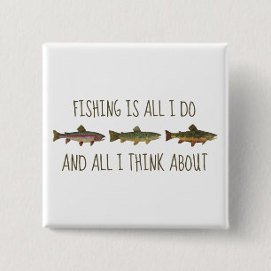 Rainbow Brown Brook Trout Fishing Quote 15 Cm Square Badge