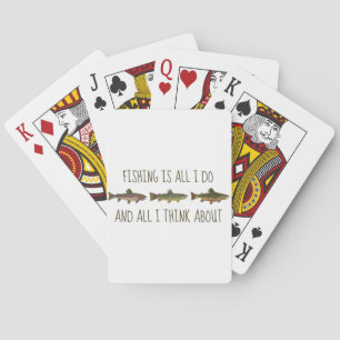 Rainbow Brown Brook Trout Fishing Quote Playing Cards