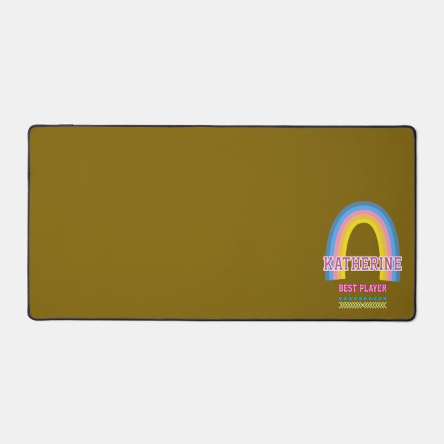 Rainbow Brown Desk Mat (Front)