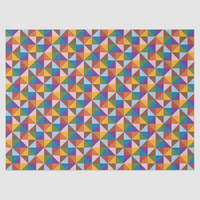 Rainbow, Brown, Pink and Blue Pinwheel Tissue Paper (Front)