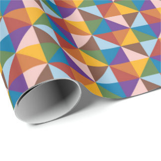 Rainbow, Brown, Pink and Blue Pinwheel Wrapping Paper