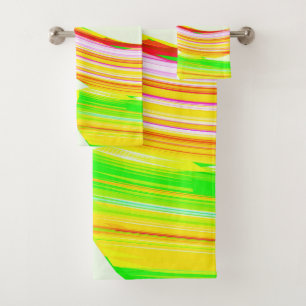 Rainbow brush bath towel set
