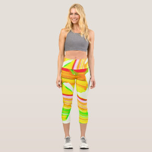 Rainbow brush capri leggings