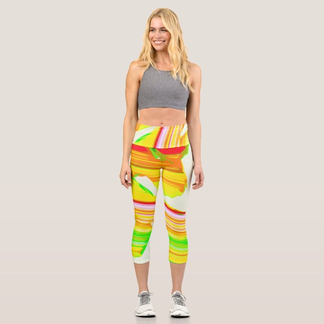 Rainbow brush capri leggings (Front)