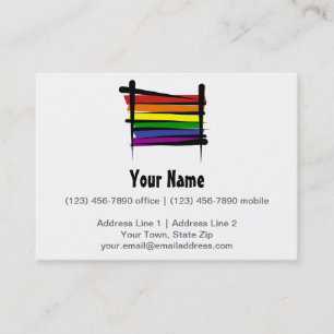 Rainbow Brush Flag Business Card