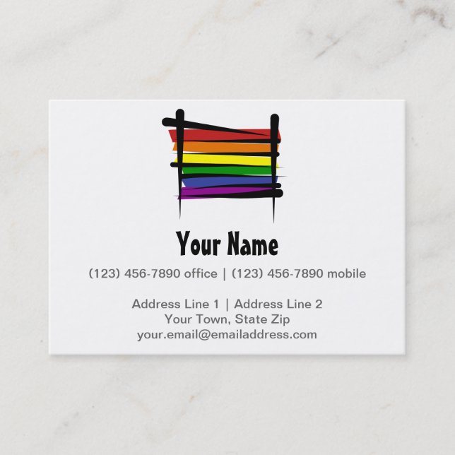 Rainbow Brush Flag Business Card (Front)