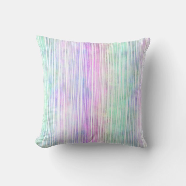 rainbow brush strokes, contrast back and front : cushion (Front)