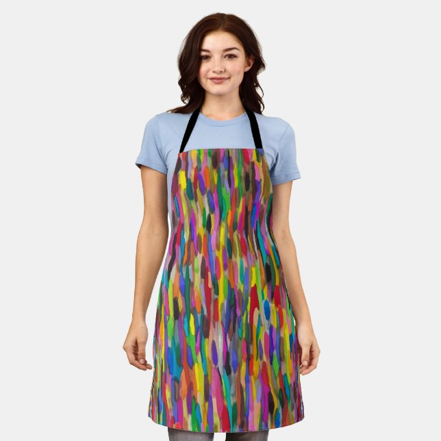 Rainbow Brushstrokes Apron (Worn)