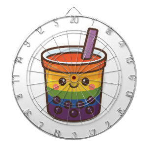 Rainbow Bubble Tea LGBTQ+ Pride Dartboard