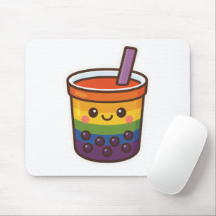 Rainbow Bubble Tea LGBTQ+ Pride Mouse Mat