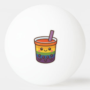 Rainbow Bubble Tea LGBTQ+ Pride Ping Pong Ball