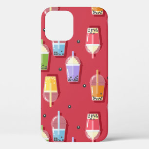 rainbow bubble teas pink iPhone 12 case