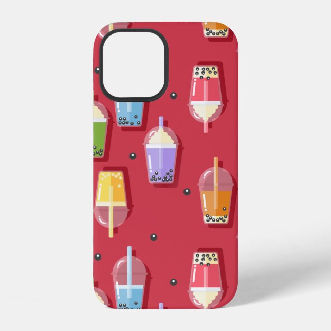 rainbow bubble teas pink iPhone case (Back)