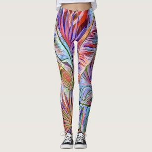 Rainbow Bubble Waves – Colourful Abstract Pattern  Leggings