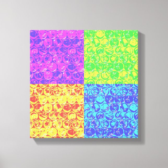 Rainbow bubble wrap pop art canvas print (Front)
