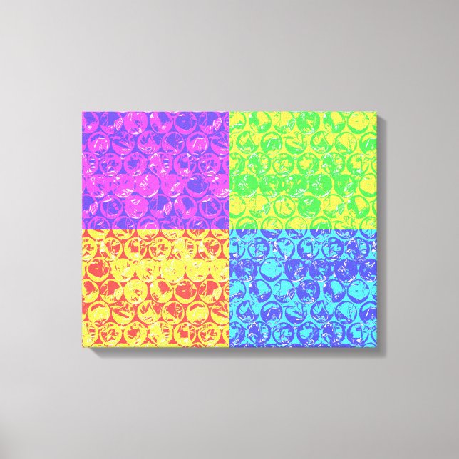Rainbow bubble wrap pop art canvas print (Front)