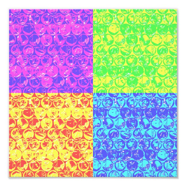Rainbow bubble wrap pop art photo print (Front)