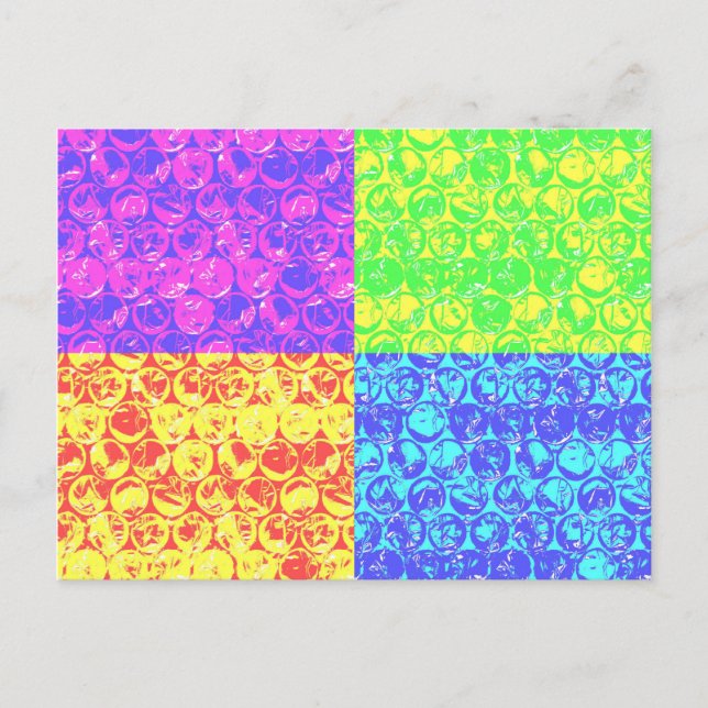 Rainbow bubble wrap pop art postcard (Front)