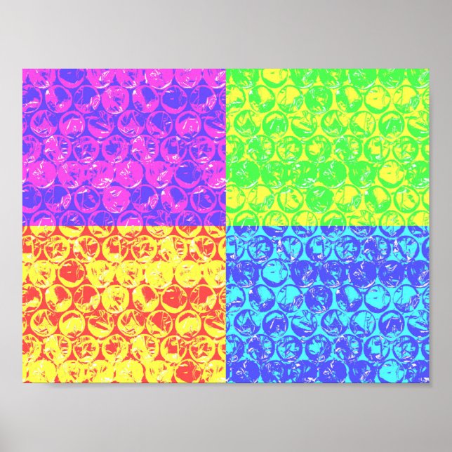 Rainbow bubble wrap pop art poster (Front)