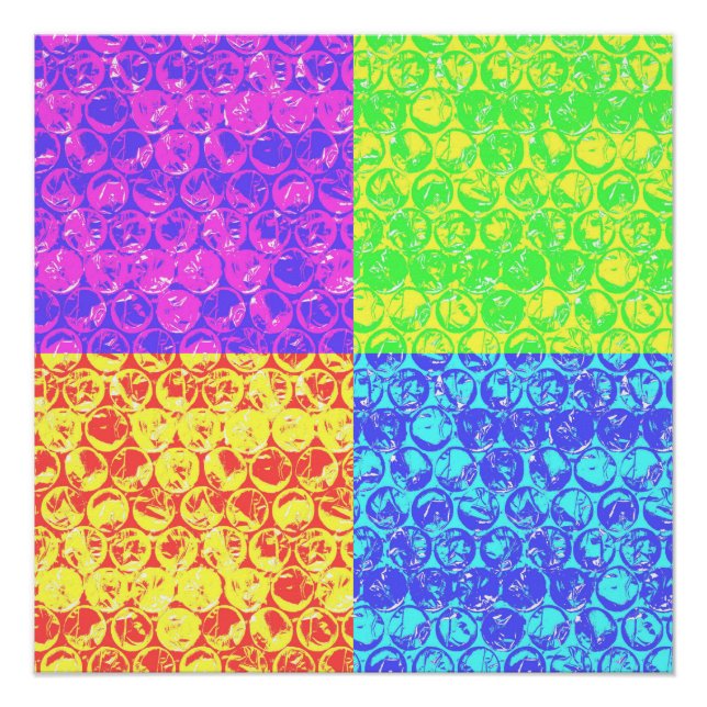 Rainbow bubble wrap pop art poster (Front)