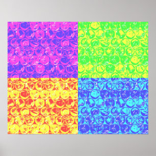 Rainbow bubble wrap pop art poster