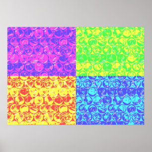 Rainbow bubble wrap pop art poster