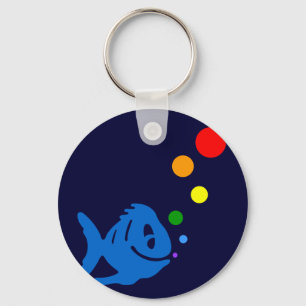 rainbow bubblefish key ring