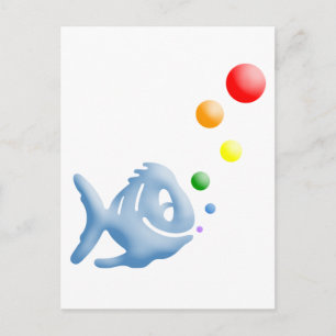rainbow bubblefish postcard