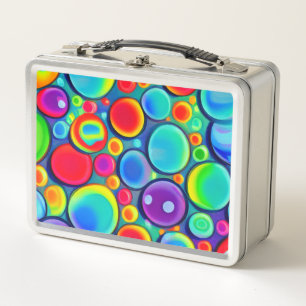 Rainbow Bubbles Metal Lunch Box