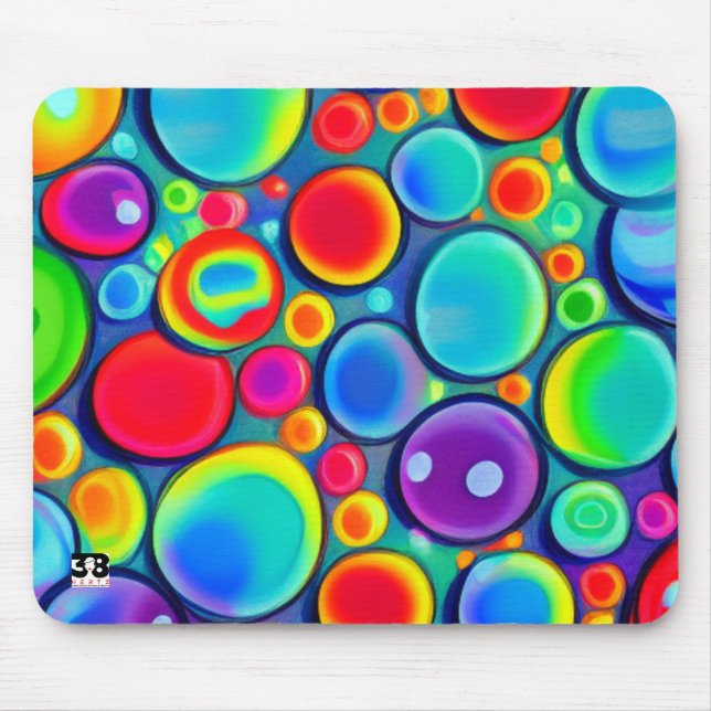 Rainbow Bubbles  Mouse Mat (Front)