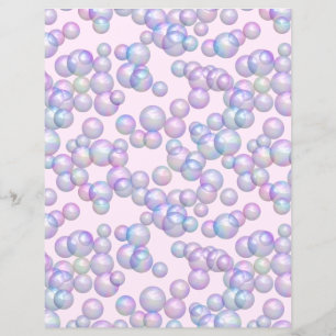 Rainbow Bubbles on Pink Scrapbook Paper
