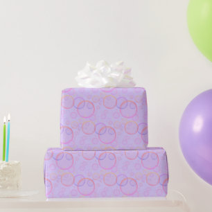 Rainbow Bubbles On Purple Wrapping Paper