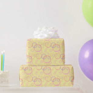 Rainbow Bubbles On Yellow Wrapping Paper