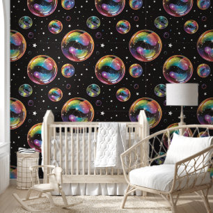 Rainbow Bubbles Seamless Rustic Patterns Wallpaper