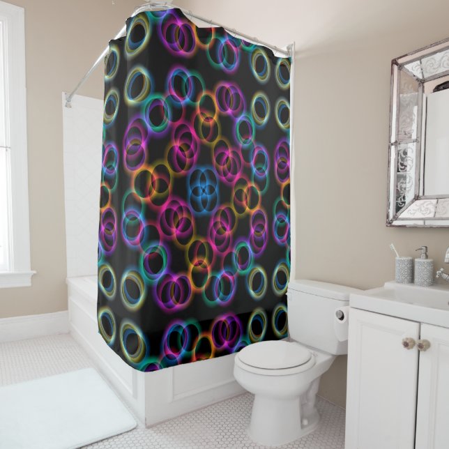 Rainbow Bubbles Shower Curtain (In Situ)